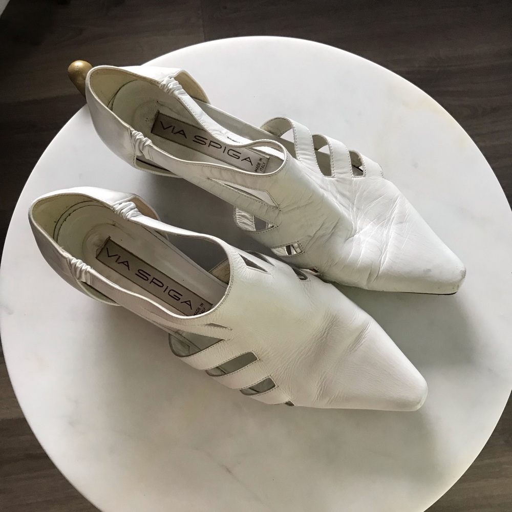 Italian white leather shoes by Via Spiga